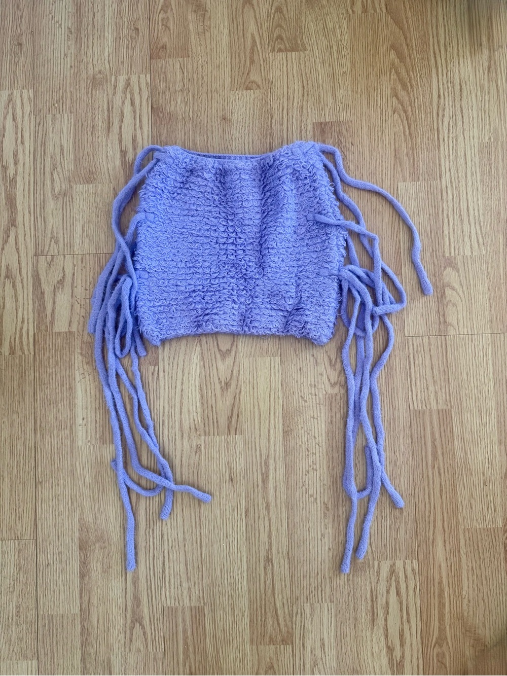 Missguided Lavender Knit Fringe Skirt